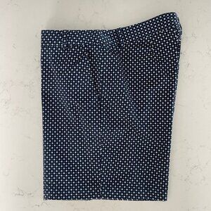 Izod Athletic Cotton Spandex 6.5" Sporty Golf Print Pattern Shorts Navy+Wht Sz 8